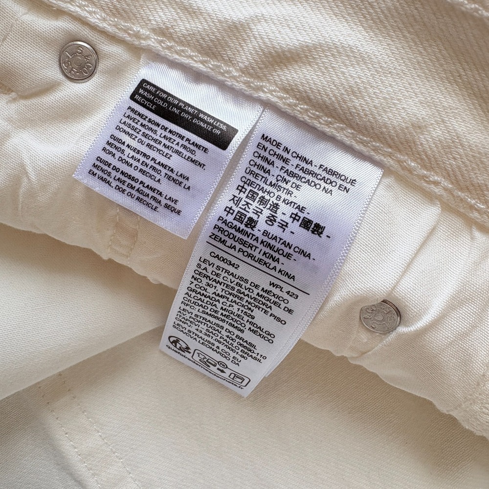 Levi's 501 90's Jeans Women Size 28 x 30 White Metallic Gold Straight Leg New - Picture 13 of 14